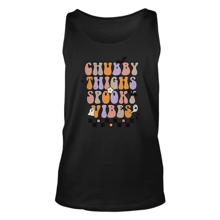 Chubby Thights And Spooky Vibes Halloween Groovy Unisex Tank Top