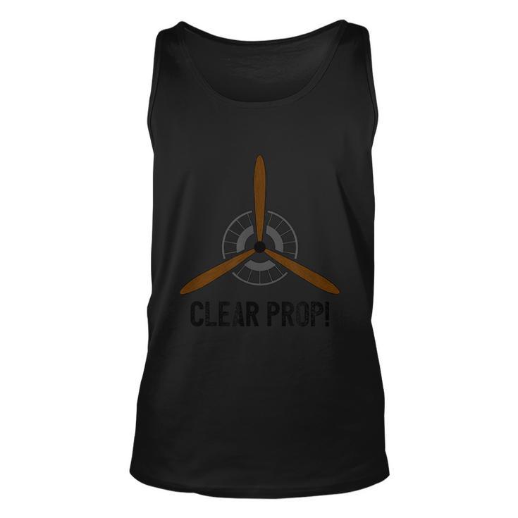 Clear Prop Aviation Airplane Pilot Propeller Unisex Tank Top