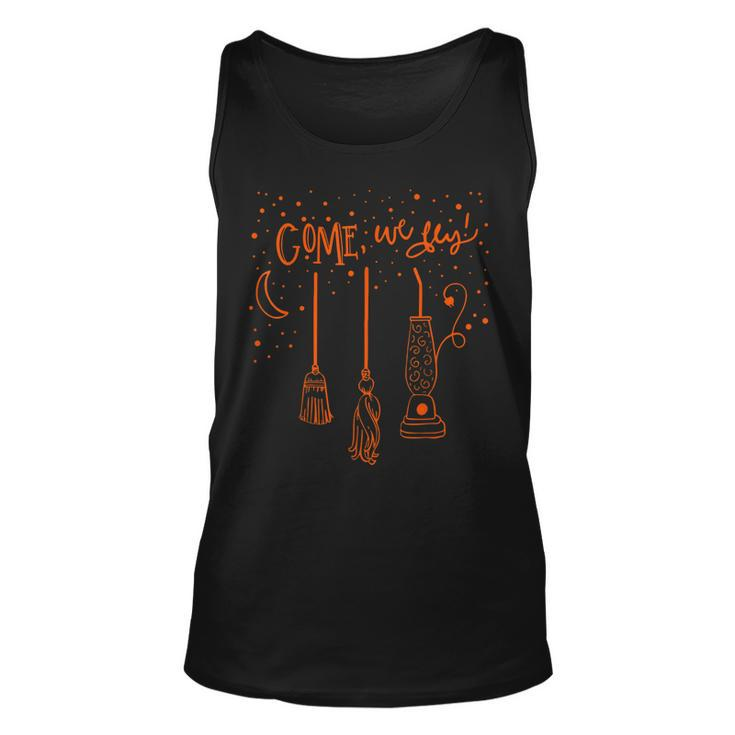 Come We Fly Basic Witch Broom Happy Halloween  Unisex Tank Top