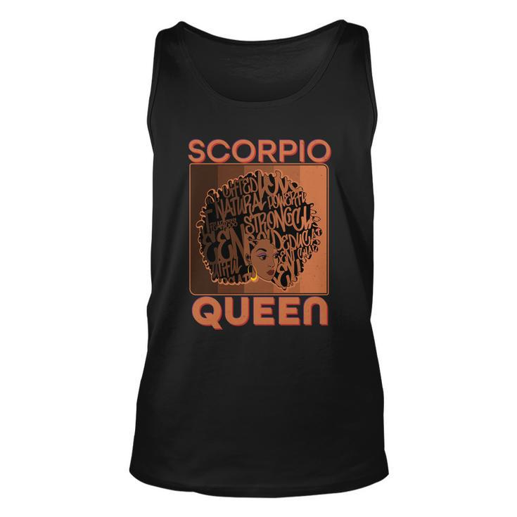 Cool Retro Scorpio Queen Afro Woman Unisex Tank Top