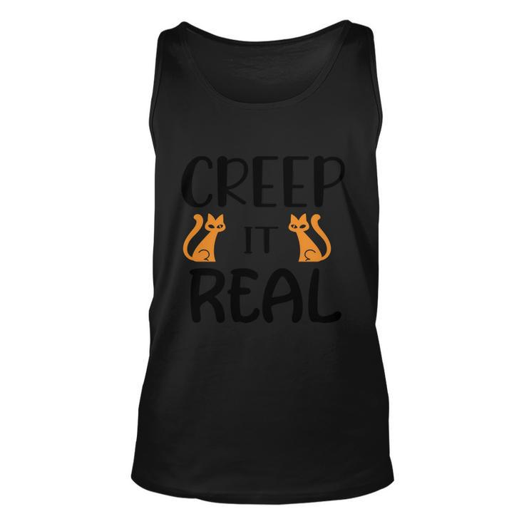 Creep It Real Cat Halloween Quote Unisex Tank Top