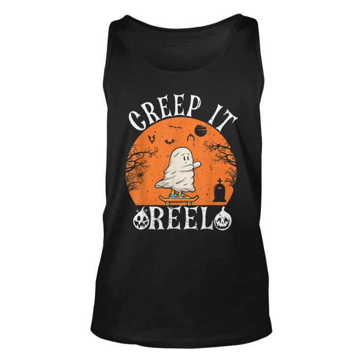 Creep It Real Ghost Men Skateboarding Halloween Fall Season  Unisex Tank Top