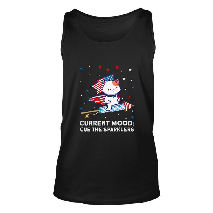 Current Mood Cue The Sparklers 4Th Of July Unisex Tank Top