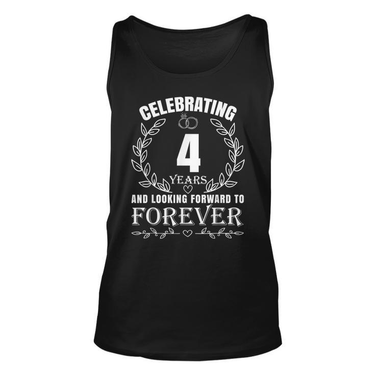 Cute 4Th Wedding Anniversary For Couples Married 4 Year  Unisex Tank Top
