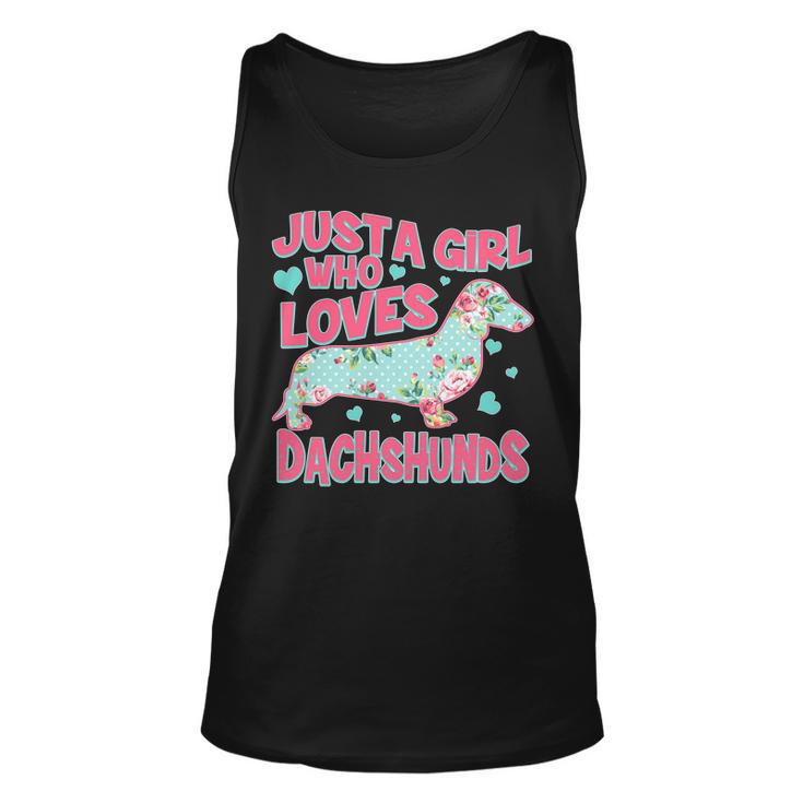 Cute Just A Girl Who Loves Dachshunds Unisex Tank Top