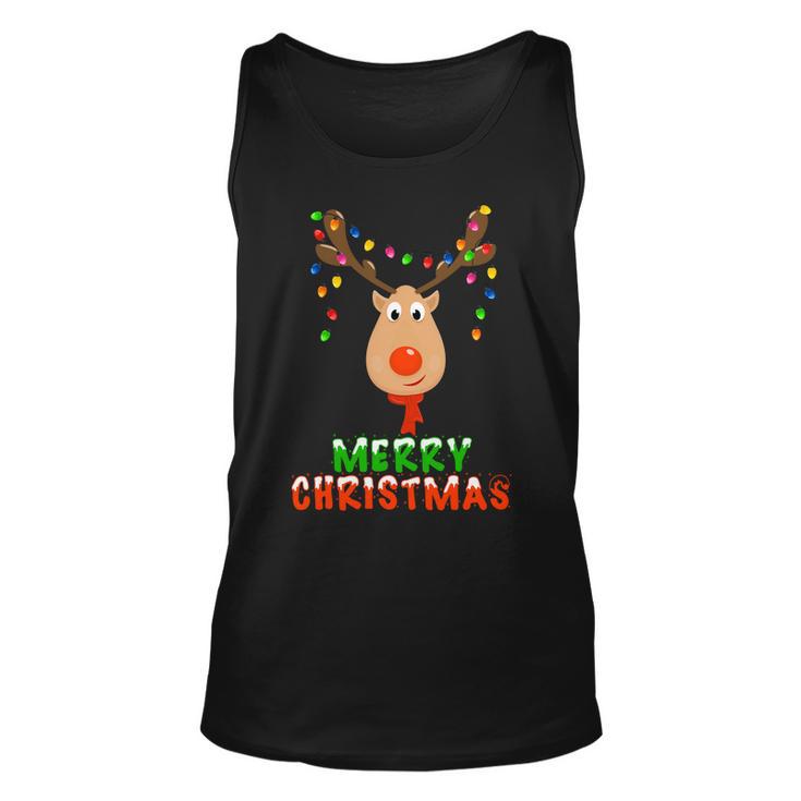 Cute Merry Christmas Reindeer Tshirt Unisex Tank Top