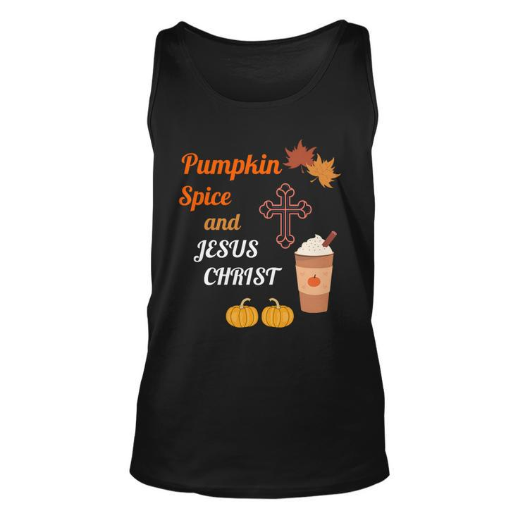 Cute Pumpkin Spice And Jesus Christ Fall Design  Graphic Design Printed Casual Daily Basic V2 Unisex Tank Top