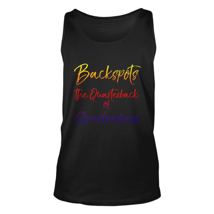 Cute Quote Cheer Backspots The Quarterback Of Cheerleading Gift Unisex Tank Top