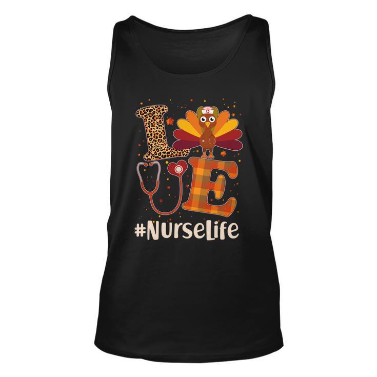 Cute Thanksgiving Nurselife Fall Patterns Nurse Turkey Tshirt Unisex Tank Top