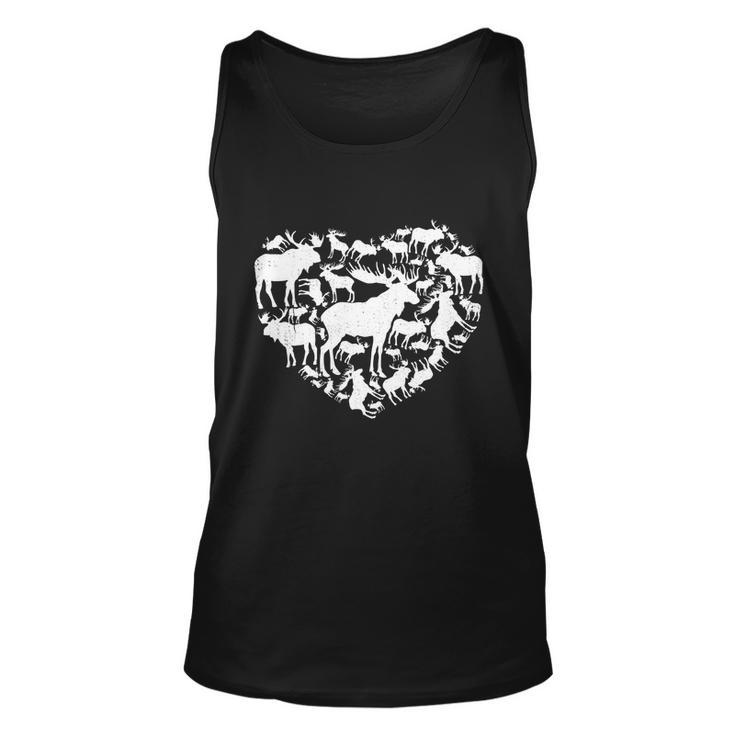 Cute Valentines Day Couple Heart Moose Animals Lover Gift Unisex Tank Top