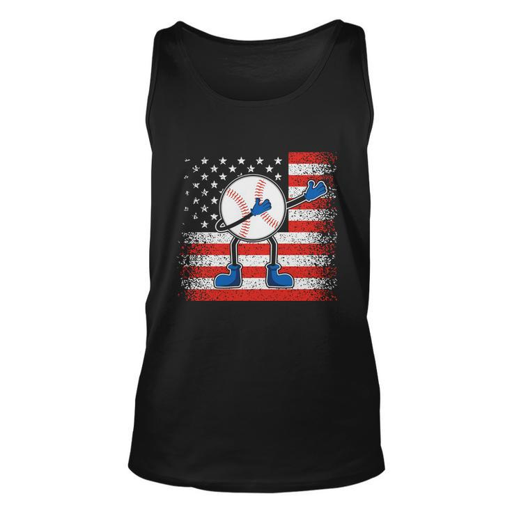 Dabbing Baseball Player 4Th July Usa Flag Plus Size Shirt For Men Women Unisex Tank Top