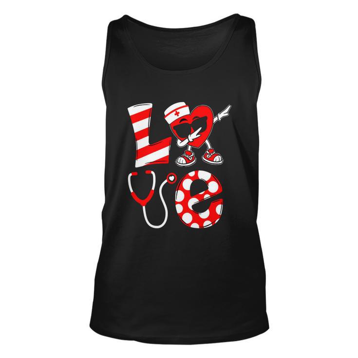 Dabbing Heart With Nurse Hat Funny Valentine Day Unisex Tank Top