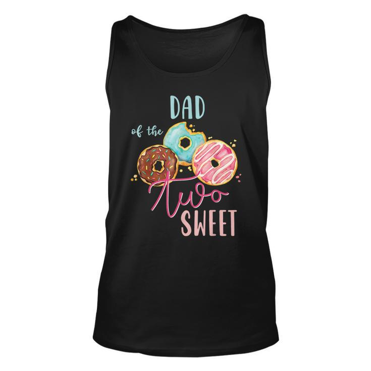 Dad Sweet Two Donut Birthday Party Theme Girl  Men Women Tank Top Graphic Print Unisex