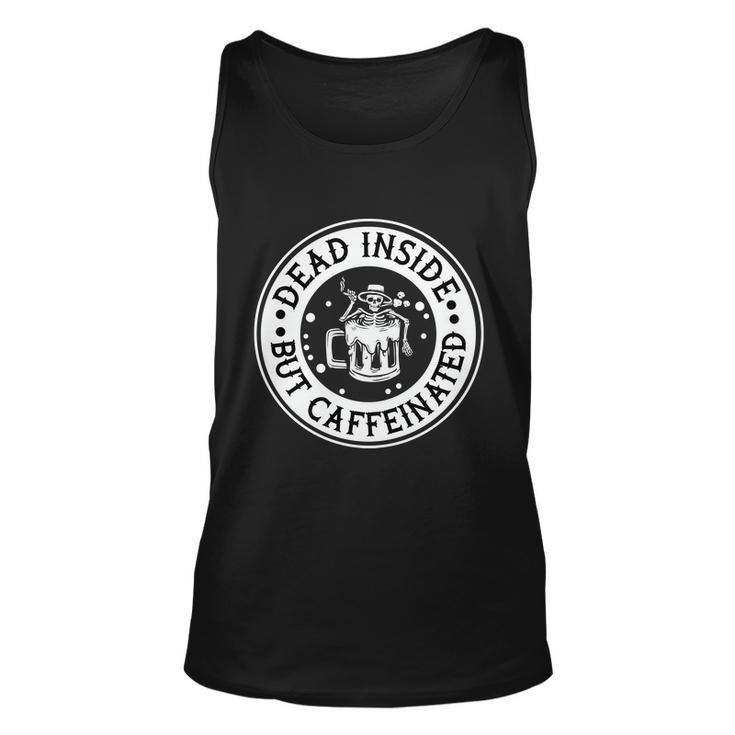 Dead Inside But Caffeinated Halloween Quote Unisex Tank Top