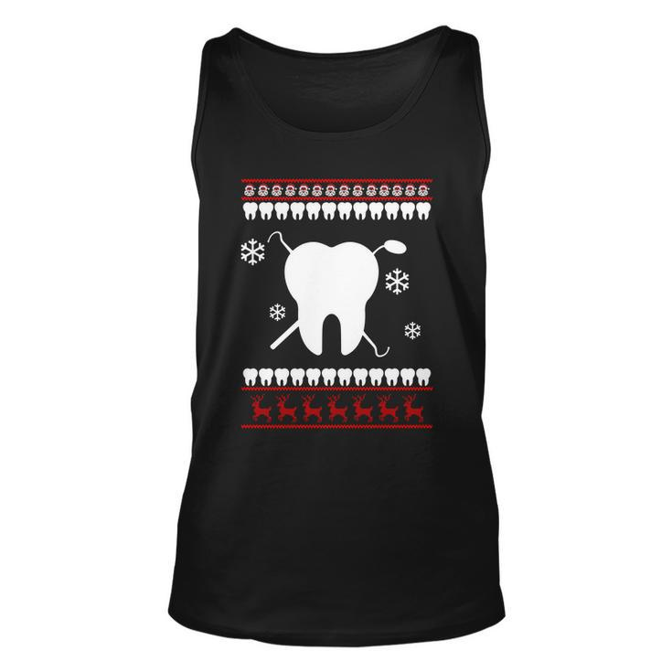 Dentist Ugly Christmas Sweater Unisex Tank Top
