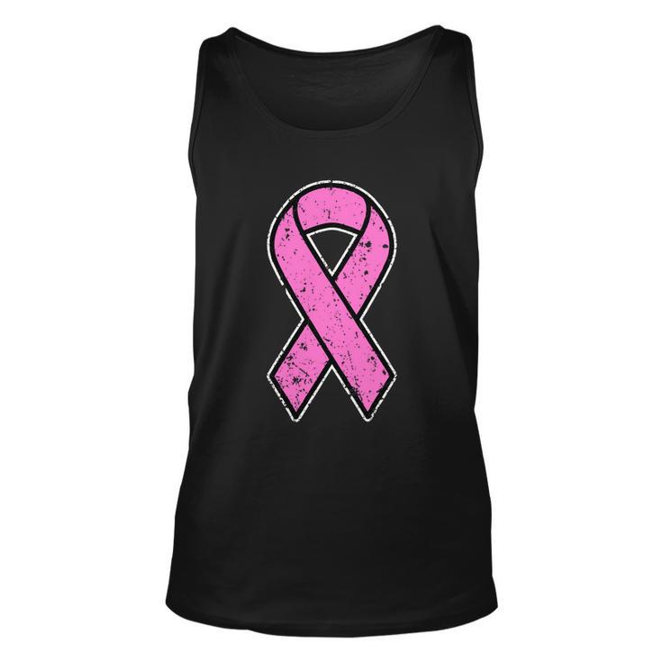 Distressed Breast Cancer Awareness Pink Ribbon Tshirt Unisex Tank Top