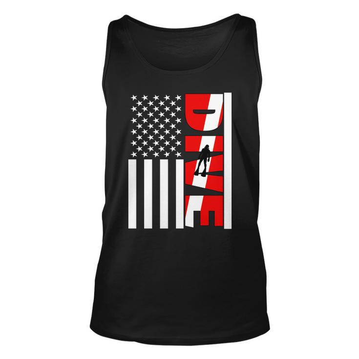 Diver American Flag Graphic Design Printed Casual Daily Basic Unisex Tank Top