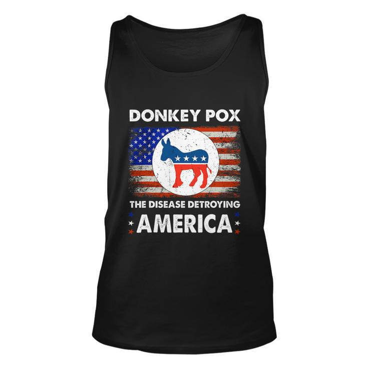 Donkey Pox The Disease Destroying America Usa Flag Funny Unisex Tank Top
