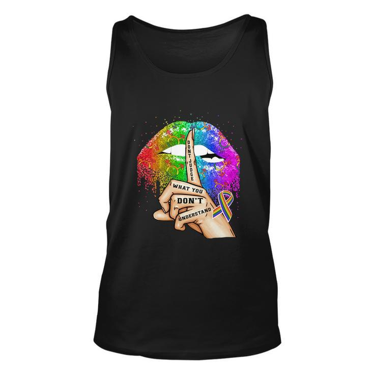 Dont Judge What You Dont Understand Lgbt Pride Lips Unisex Tank Top