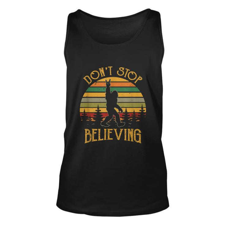 Dont Stop Believing Bigfoot Rock And Roll Retro Sasquatch Unisex Tank Top