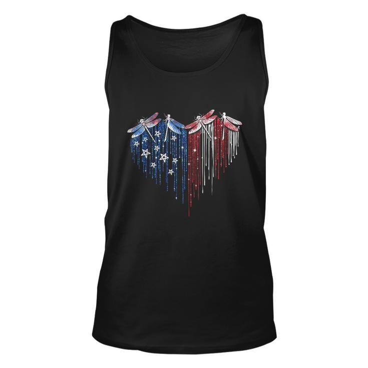 Dragonfly 4Th Of July Usa Flag America Patriotic Usa Unisex Tank Top