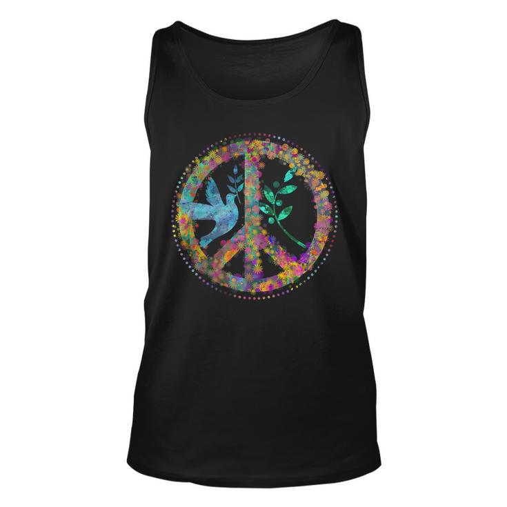 Earth Watercolor Peace Sign Tshirt Unisex Tank Top