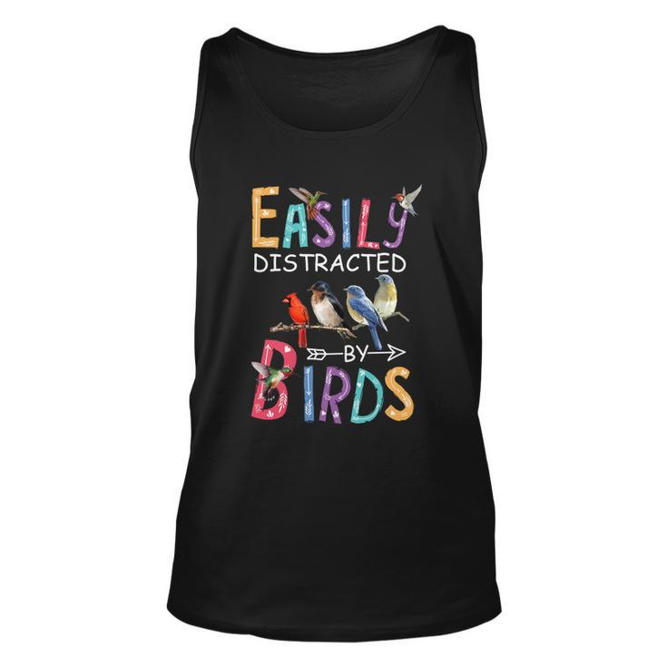 Easily Distracted By Birds Gift Funny Bird Gift V2 Unisex Tank Top