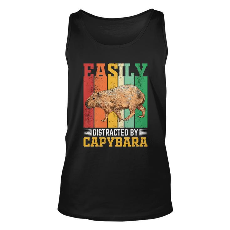 Easily Distracted By Capybara Animal Lover Rodent Gift Unisex Tank Top