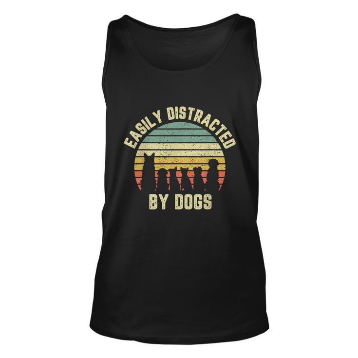 Easily Distracted By Dogs Shirt Funny Dog Dog Lover Graphic Design Printed Casual Daily Basic Unisex Tank Top