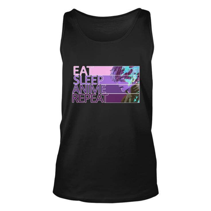 Eat Sleep Anime Repeat Funny Cartoon Unisex Tank Top