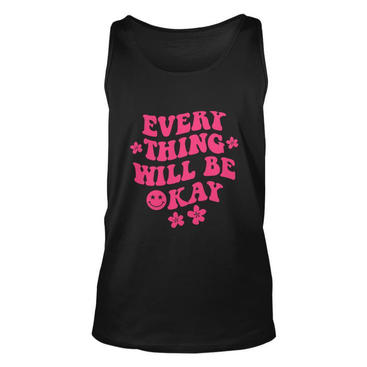 Everything Will Be Okay Funny Positive Flower Face Cute Graphic Design Printed Casual Daily Basic Unisex Tank Top