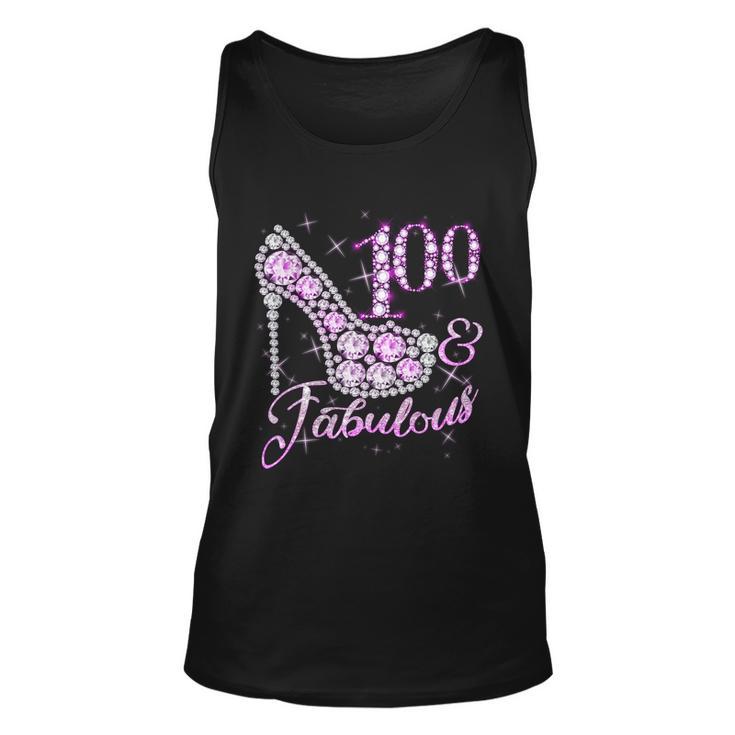 Fabulous & 100 Sparkly Shiny Heel 100Th Birthday Tshirt Unisex Tank Top