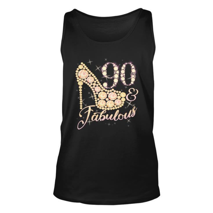 Fabulous & 90 Sparkly Heel 90Th Birthday Unisex Tank Top