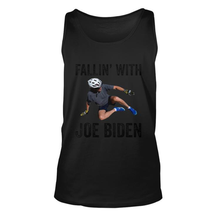 Falling With Joe Biden Falls Off On His Bike Funny Meme Unisex Tank Top