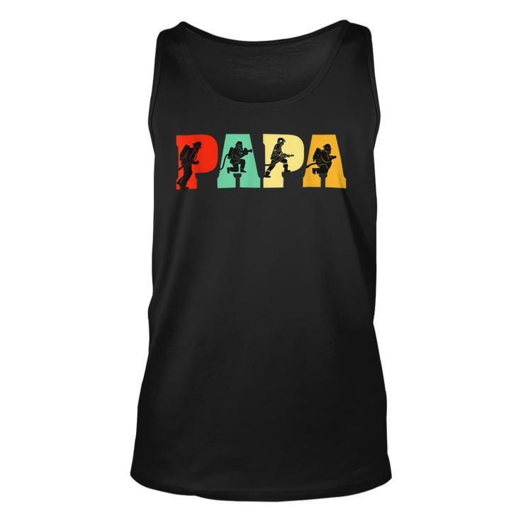 Firefighter Funny Papa Firefighter Fathers Day For Dad Unisex Tank Top