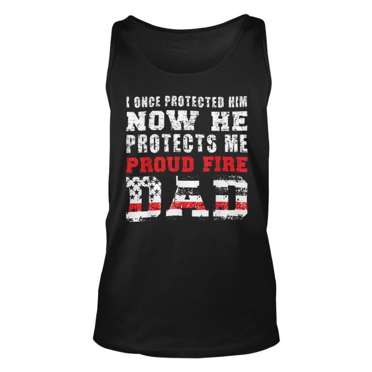 Firefighter Proud Fire Dad Fireman Father Of A Firefighter Dad Unisex Tank Top