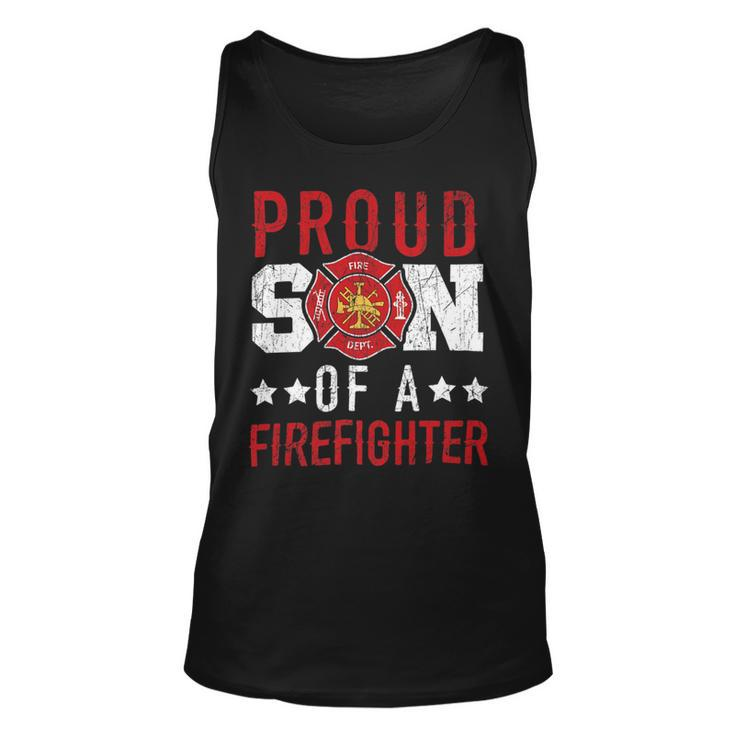 Firefighter Proud Son Of A Firefighter Firefighting Fireman Fire Rescue Unisex Tank Top