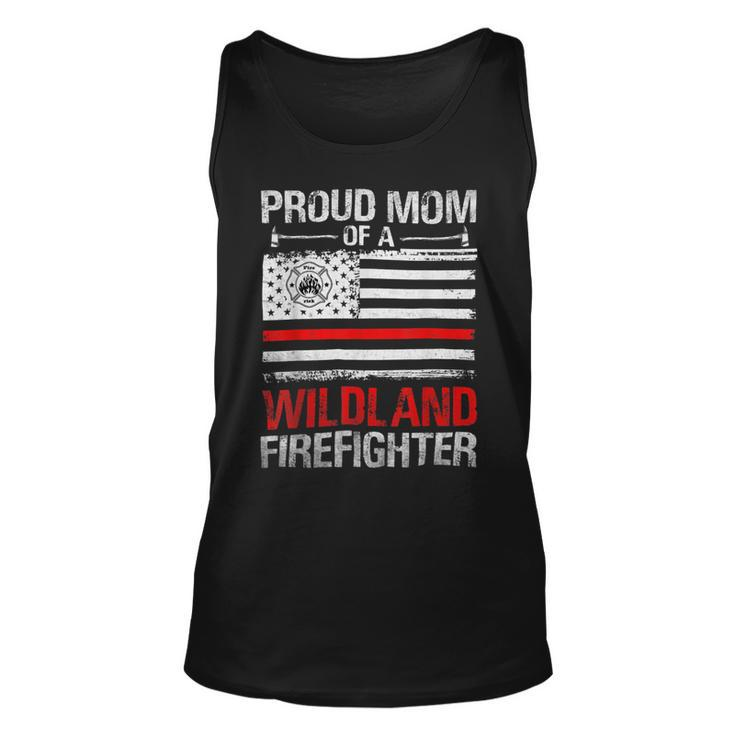 Firefighter Red Line Flag Proud Mom Of A Wildland Firefighter V2 Unisex Tank Top