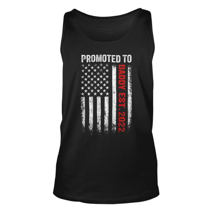 Firefighter Red Line Promoted To Daddy 2022 Firefighter Dad On Back Unisex Tank Top