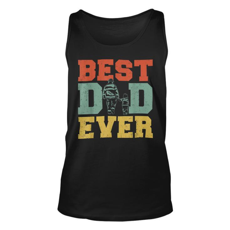 Firefighter Retro Best Dad Ever Firefighter Daddy Happy Fathers Day Unisex Tank Top