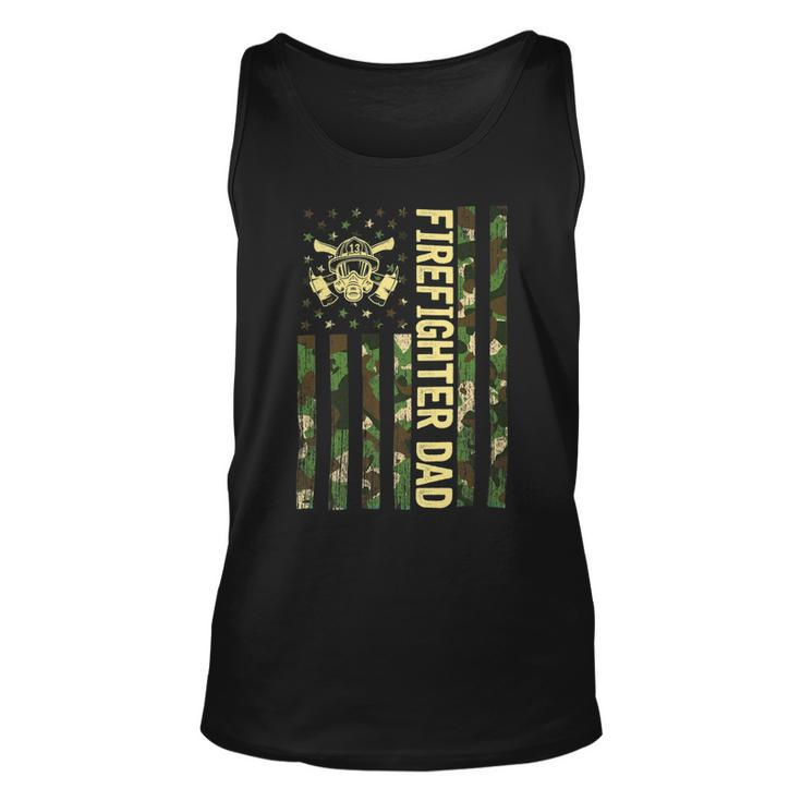 Firefighter Retro Camouflage Usa Flag Firefighter Dad Fathers Day V2 Unisex Tank Top