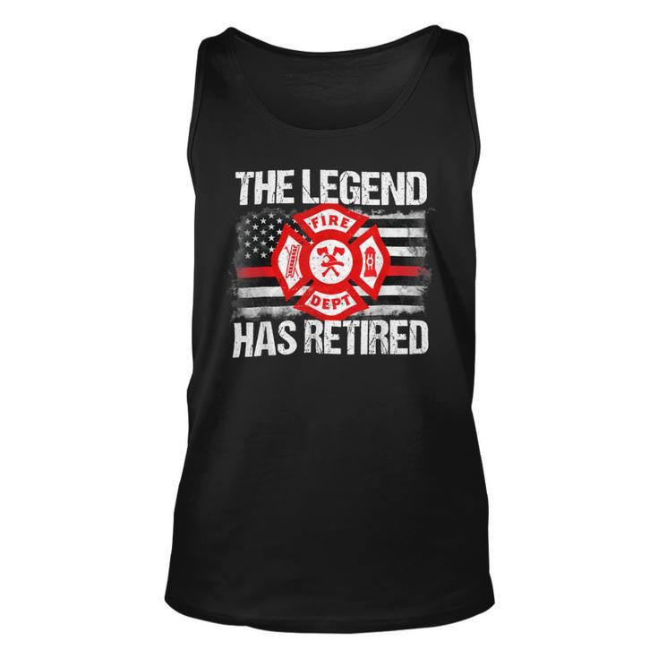 Firefighter The Legend Has Retired Firefighter Retirement Party Unisex Tank Top