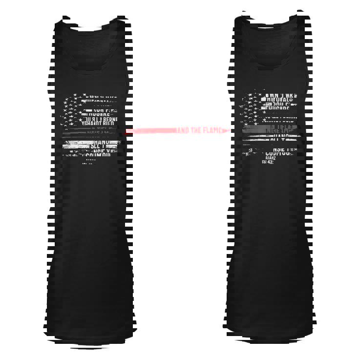 Firefighter Thin Red Line Firefighter Bible Verse Isaiah 432 Us Flag V2 ...