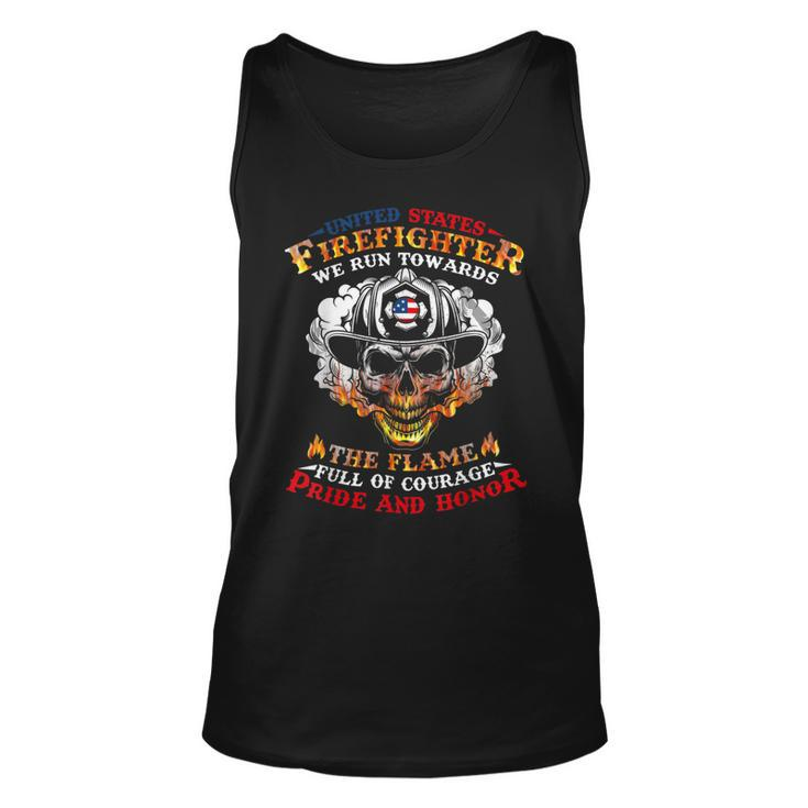 Firefighter United States Firefighter We Run Towards The Flames Firemen_ Unisex Tank Top