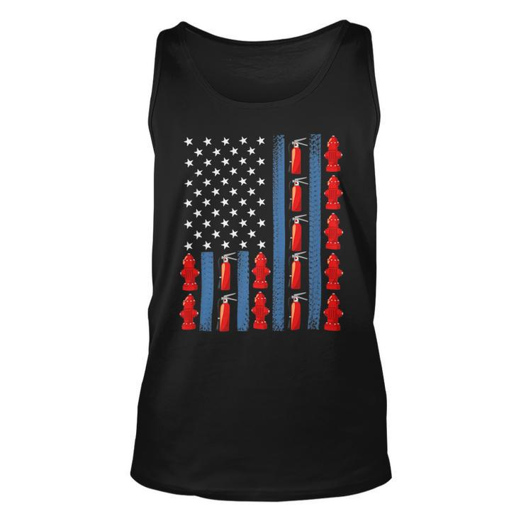 Firefighter Us American Flag Firefighter 4Th Of July Patriotic Man Woman Unisex Tank Top