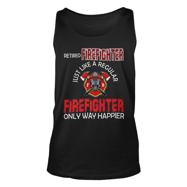 Firefighter Vintage Retired Firefighter Definition Only Happier Retire Unisex Tank Top