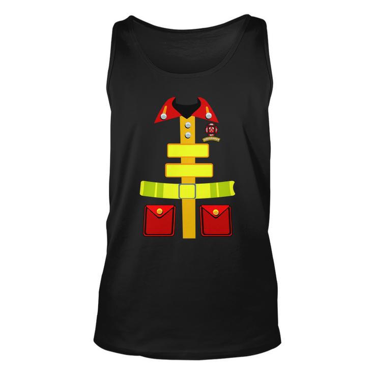 Fireman Costume Firefighter Halloween Uniform Tshirt Unisex Tank Top