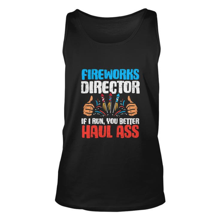 Firework Director If I Run You Better Haul Ass Usa Flag Unisex Tank Top