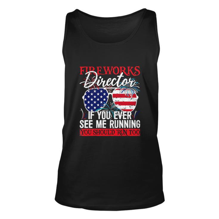 Fireworks Director You See Me Running Patriotic Unisex Tank Top