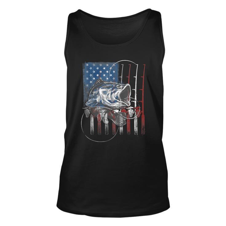 Fishing American Flag Vintage Usa Bass Fisherman Tshirt Unisex Tank Top